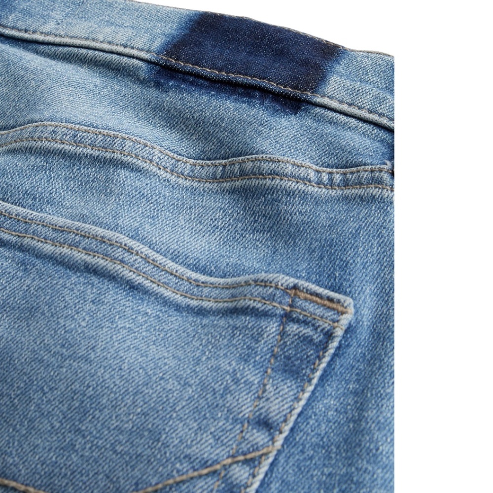 RIPPED LIGHT WASH STACKED SLIM STRAIGHT JEANS